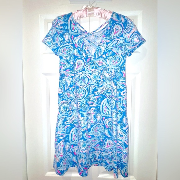 Lilly Pulitzer Kimi Dress In Zanzibar Blue size XS EUC - Picture 10 of 10